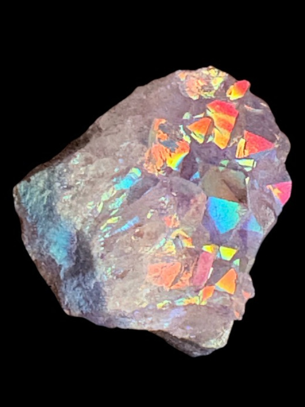 Natural Raw Rainbow Angel Aura Cluster Titanium Geode Quartz Crystal Specimens